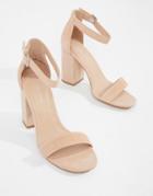 New Look Barely There Block Heeled Sandal - Beige