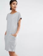 Y.a.s Evita Wool Dress With Oversized Pockets - Gray