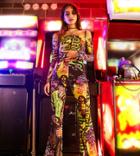 Reclaimed Vintage X Stranger Things Mesh Flare Pants In Hellfire Club Print-multi