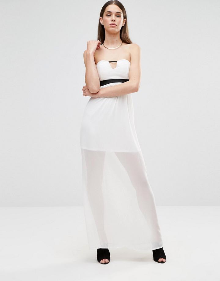 Twin Sister Sleeveless Cut Out Maxi Dress - Cream