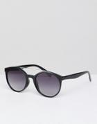 Jeepers Peepers Sunglasses With Silver Brow Bar - Black