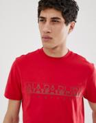 Napapijri Sevora Tonal Logo T-shirt In Red - Red