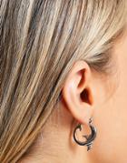 Designb Dolphin Hoop Earrings In Silver Tone