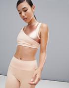 Kisaiya Metallic Cut Out Shoulder Crop Top - Pink