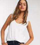 Asos Design Tall Ultimate Organic Cotton Scoop Neck Tank Top In White