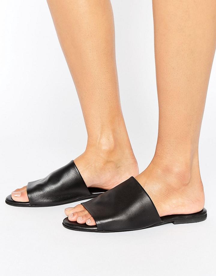 Asos Fahrenheit Leather Mules - Black
