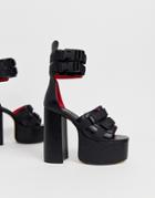 Lamoda Black Chunky Platform Chunky Heeled Sandals