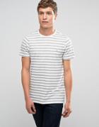 Farah T-shirt With Breton Stripe In Slim Fit Ecru - Cream