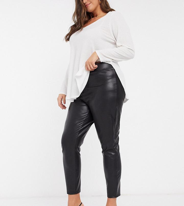 Only Curve Coated Legging In Black