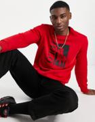 Polo Ralph Lauren Double Knit Tech Box Player Logo Print Sweatshirt In Red