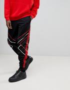 Asos X Star Wars Poly Tricot Joggers With Printed Tape - Black