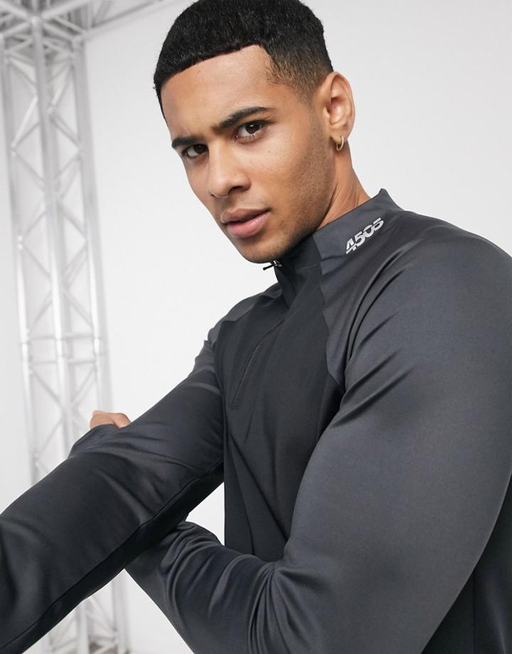 Asos 4505 Training Sweatshirt With 1/4 Zip-black