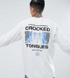 Crooked Tongues Long Sleeve T-shirt With Back Print - White