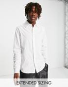 Asos Design Regular Shirt With Lace Collar In White
