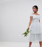 Maya Petite Premium Tulle Layered Maxi Bridesmaid Skirt - Blue