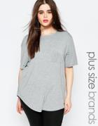 Missguided Plus Pocket T-shirt - Gray