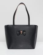 Ted Baker Bow Shopper In Leather - Black