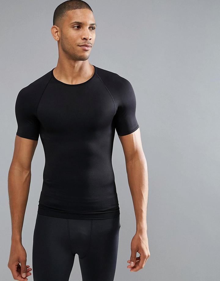 Spanx Performance T-shirt Zoned Hard Core In Black - Black