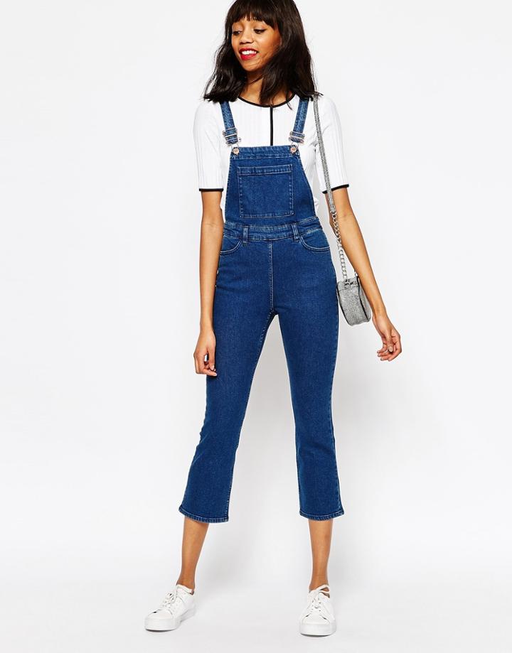 Monki Crop Overall - Blue