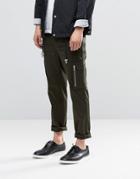 Asos Skinny Smart Pants With Side Pockets In Khaki - Green