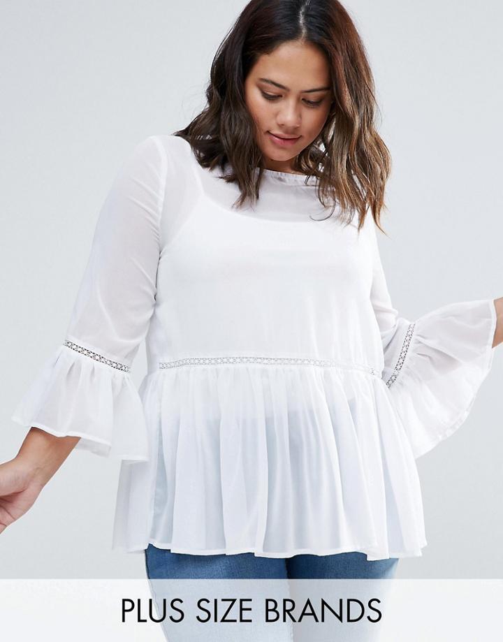 Alice & You Frill Hem Sheer Blouse - White