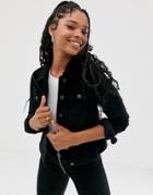 Noisy May Cord Trucker Jacket In Black - Black