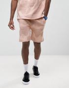 Asos Knitted Shorts In Pink Camo - Pink
