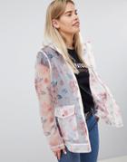 Asos Design Floral Rainwear Jacket - Multi