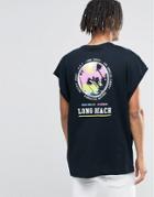 Asos Super Oversized T-shirt With Long Beach Back Print - Black