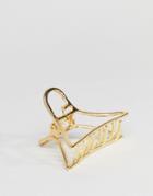 Asos Design Metal Claw Hair Clip In Gold