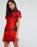 Skeena S Structured Mini Dress With Mandarin Collar And Cap Sleeve - Multi