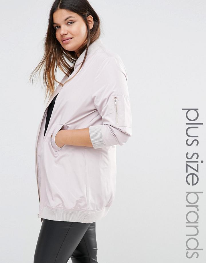 Alice & You Longline Bomber Jacket - Pink