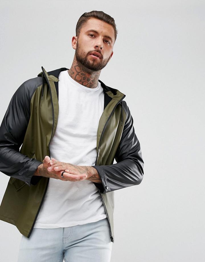 Another Influence Festival Waterproof Contrast Jacket - Green