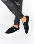 Puma Classic Suede Platform Sneakers In Black - Black
