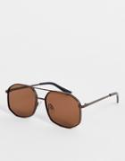 Aj Morgan Panzer Sunglasses In Bronze-gold