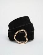 Asos Heart Buckle Waist And Hip Belt - Black