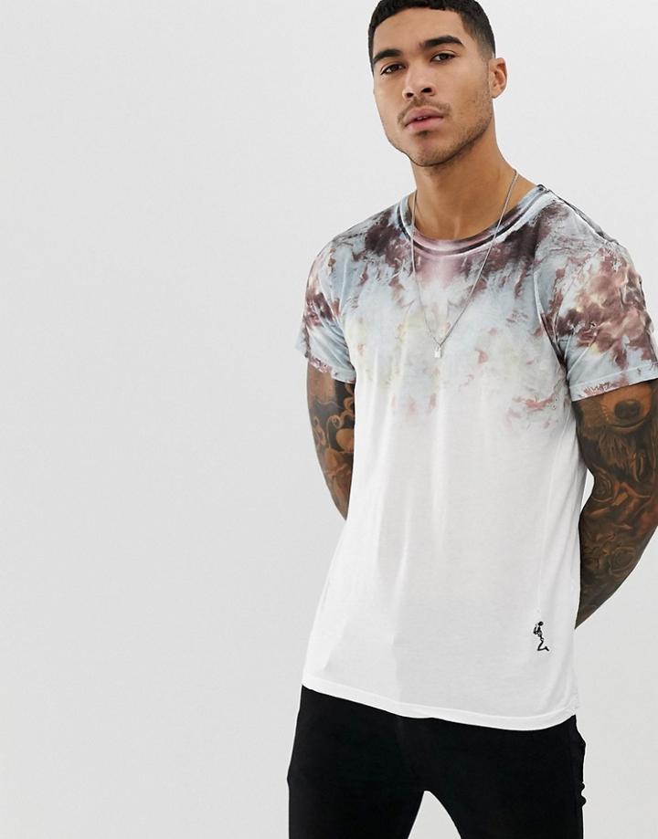 Religion T-shirt With Oil Slick Fade Print - White