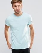 Asos T-shirt With Roll Sleeve In Turquoise Marl - Eggshell Blue Marl