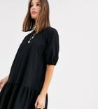 Asos Design Tall Textured Smock Dress With Pephem