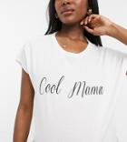 Gebe Maternity Cool Mama Slogan T-shirt In White