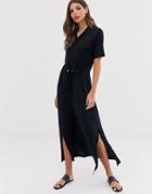 French Connection Maxi Shirt Dress-black