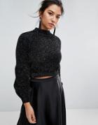 Keepsake Restless Knit Sparkle Sweater - Black