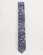 Gianni Feraud Liberty Print Whispering Stars Cotton Tie - Navy
