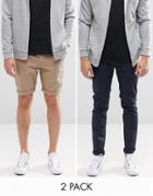Asos Skinny Chinos And Skinny Chino Shorts 2 Pack Save 16%