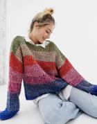 Brave Soul Sweater In Rainbow Twist-multi