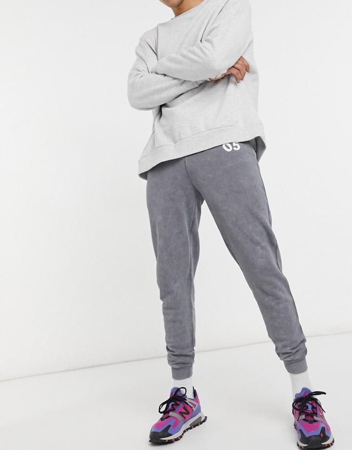 Asos 4505 Skinny Sweatpants With Acid Wash-grey