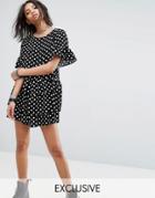 Milk It Vintage T-shirt Dress In Spot - Black