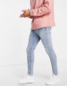 Jack & Jones Intelligence Liam Skinny Fit Jeans In Lightwash Blue-blues