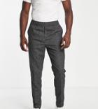Harry Brown Tall High Rise Pleated Linen Pants-gray