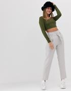 New Look Pants With Buckles In Gray - Gray